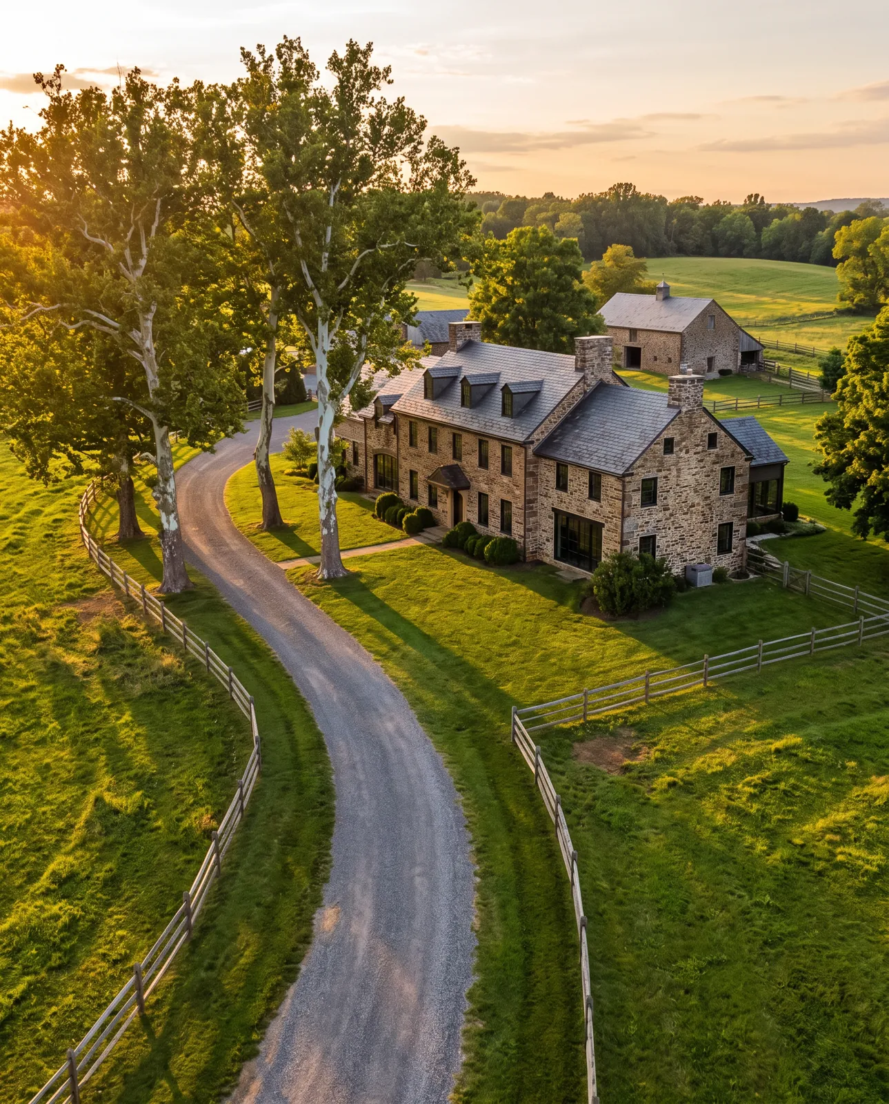 Stone farmhouse estate in Bucks County